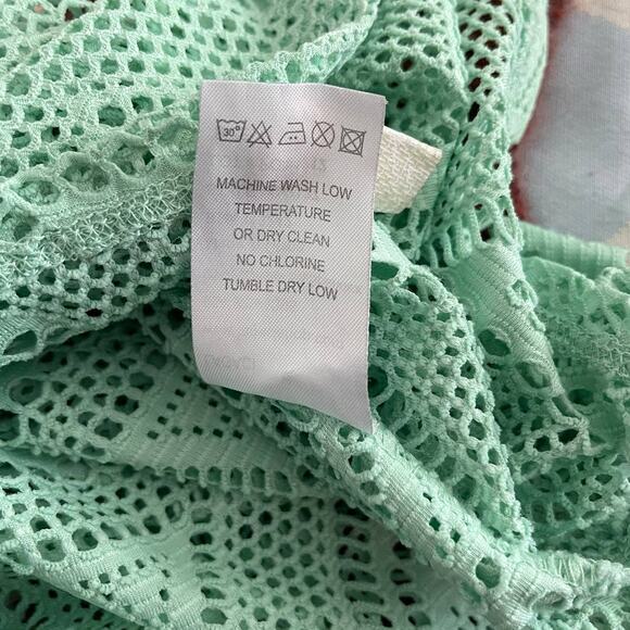 Lagaci Medium Green Swim Cover Up Long Sleeve Lace - Picture 5 of 10